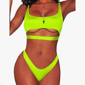 Esonlar swimsuit fluorescent green size large NWT